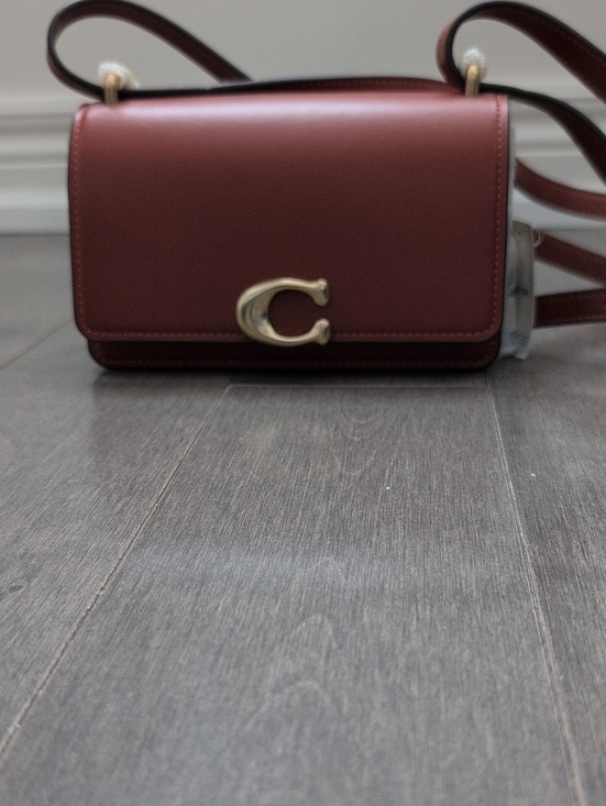 Coach Handbags - Coach Burgundy Leather Crossbody with Gold 'C' Accent